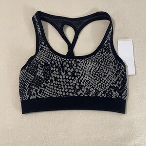 Spiritual Gangster Black and Gray Snakeskin Sports Bra Size XS-S